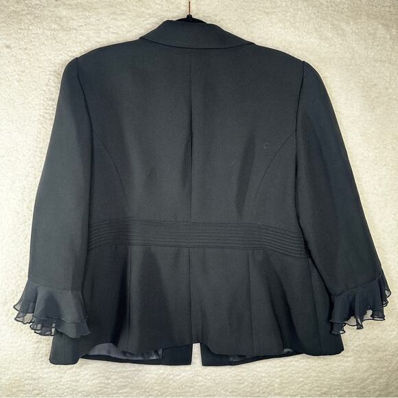 Jessica Howard Black‎ Blazer with Chiffon Ruffle Trim - Picture 8 of 13